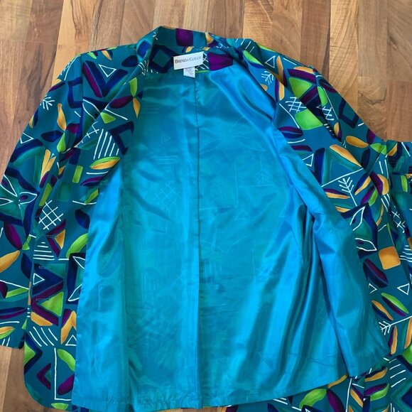 Vtg Brenda Goode Skirt Suit 3 Piece Jacket Top Set Blouse Dress Shirt USA XL - Picture 4 of 13